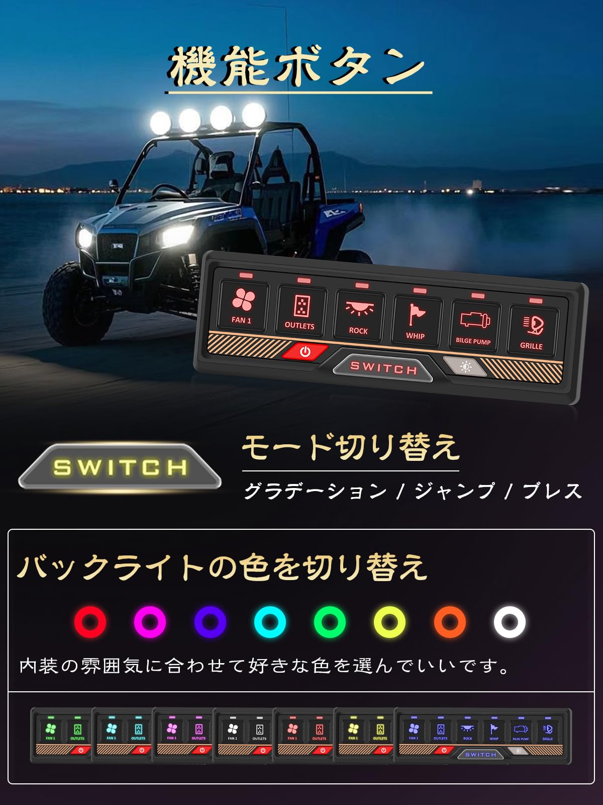 Amazon.co.jp: CHELHEAD 6連 スイッチパネル Bluetooth アプリ制御 RGB